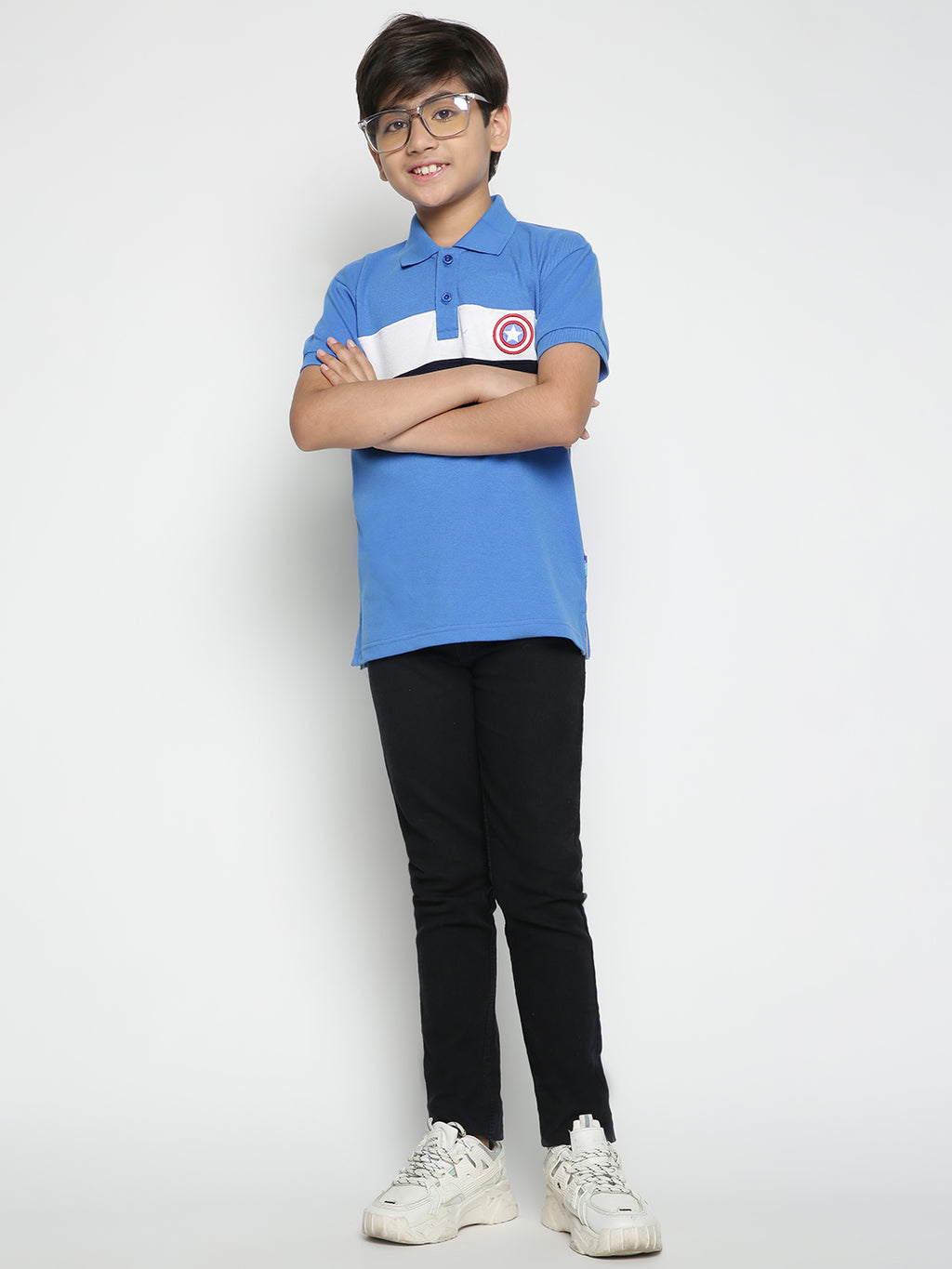Lil Tomatoes Boys Marvel Cotton Polo T-shirt