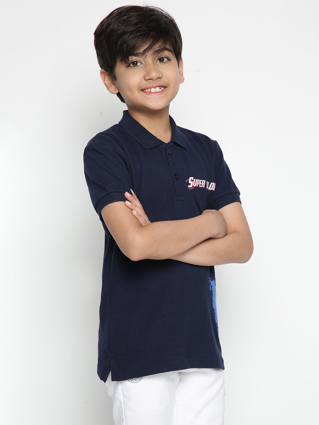 Lil Tomatoes Boys Marvel Cotton Polo T-shirt