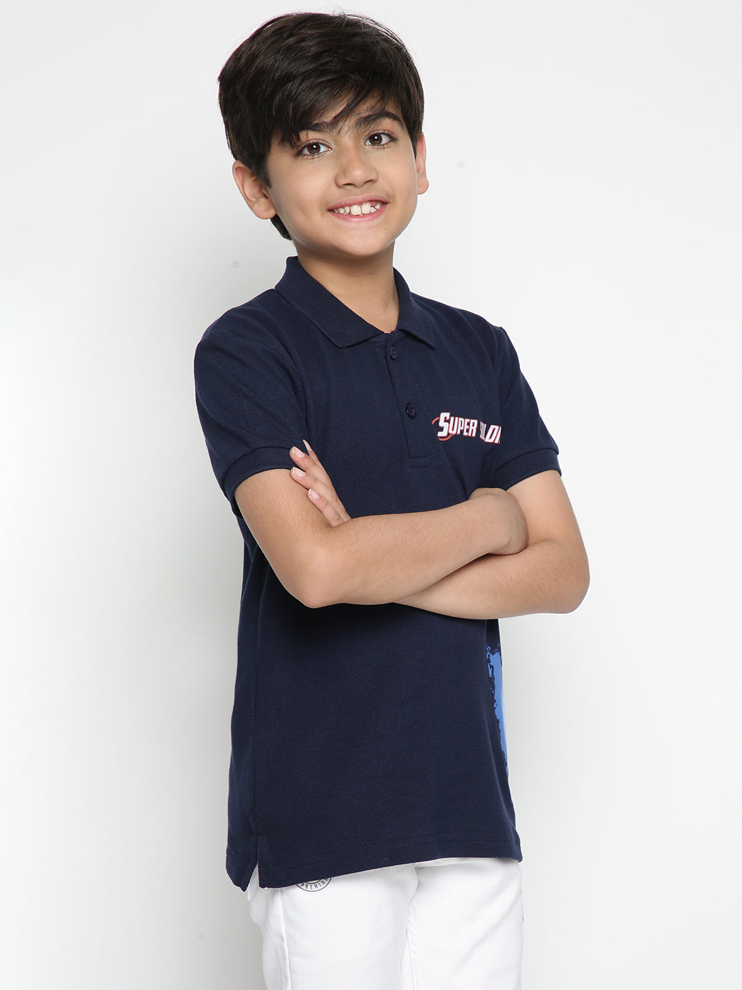 Lil Tomatoes Boys Marvel Cotton Polo T-shirt