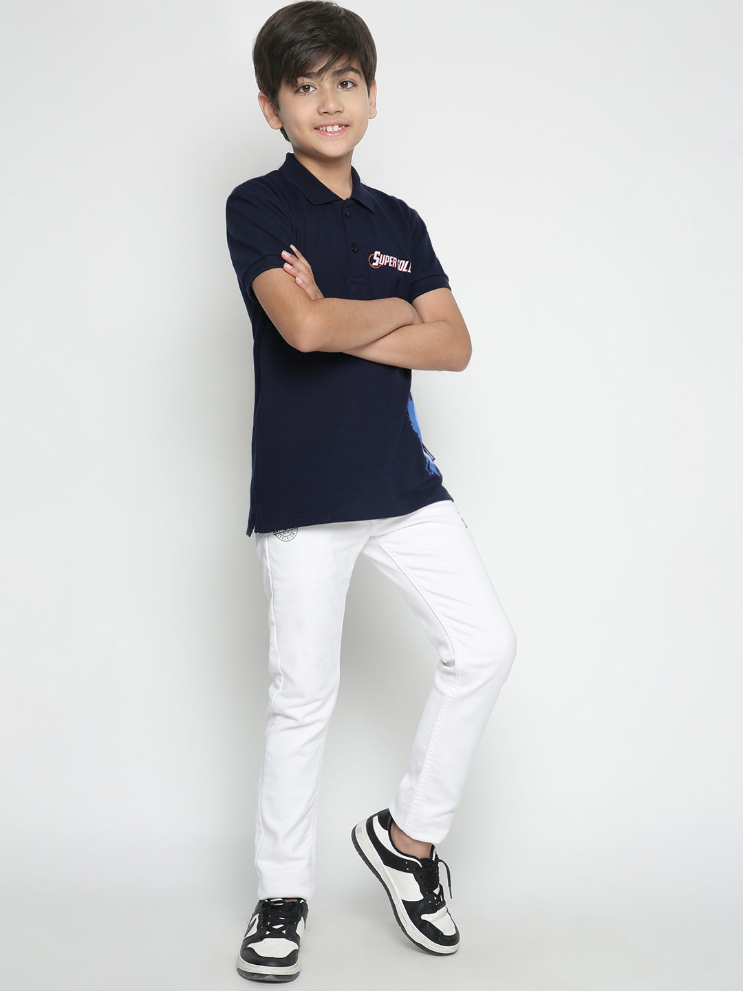 Lil Tomatoes Boys Marvel Cotton Polo T-shirt