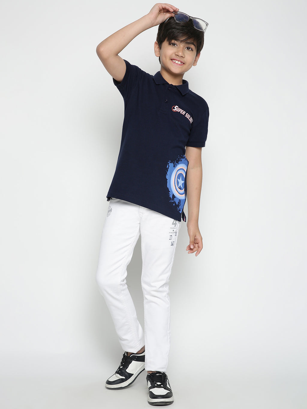 Lil Tomatoes Boys Marvel Cotton Polo T-shirt