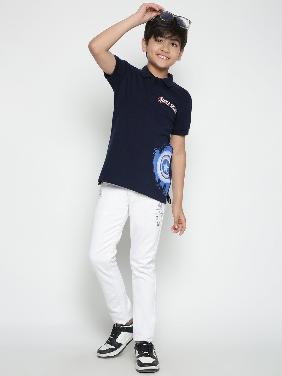 Lil Tomatoes Boys Marvel Cotton Polo T-shirt