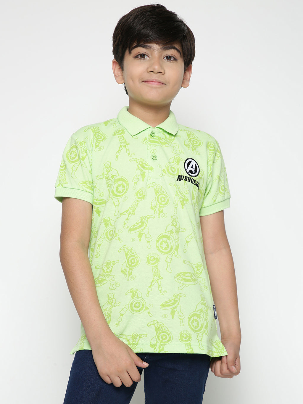 Lil Tomatoes Boys Marvel Cotton Polo T-shirt