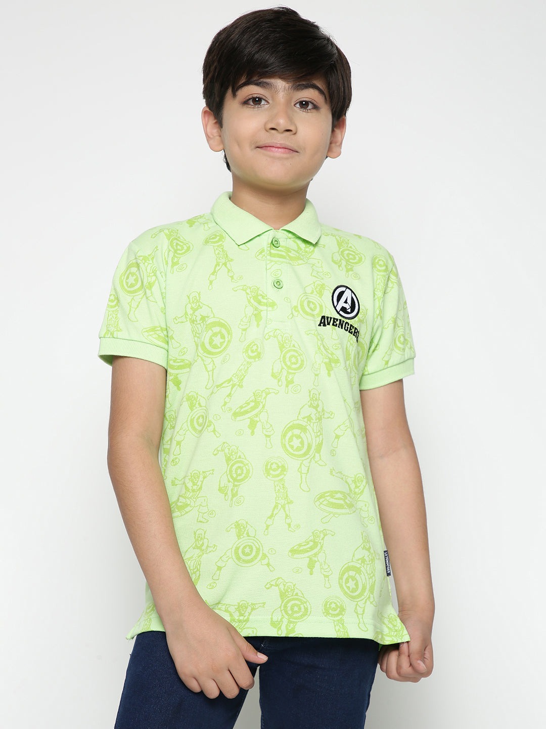 Lil Tomatoes Boys Marvel Cotton Polo T-shirt