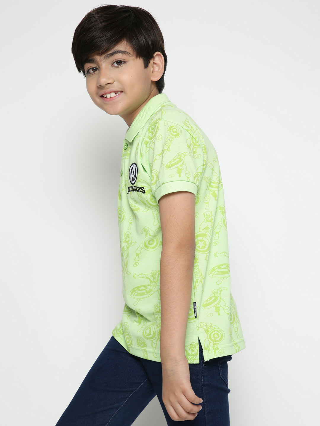 Lil Tomatoes Boys Marvel Cotton Polo T-shirt