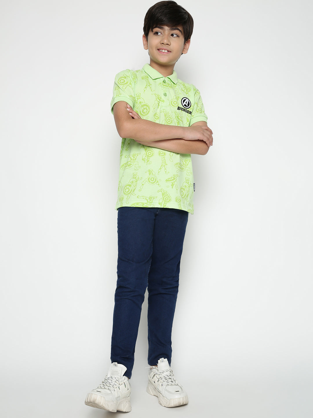 Lil Tomatoes Boys Marvel Cotton Polo T-shirt