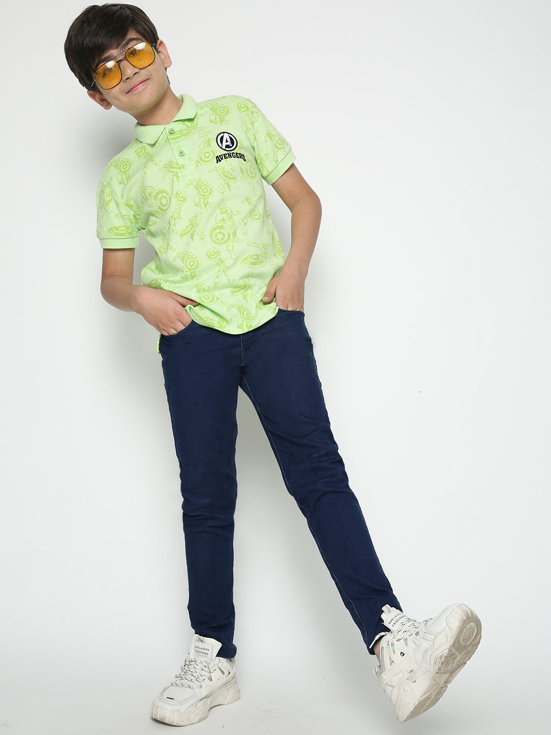 Lil Tomatoes Boys Marvel Cotton Polo T-shirt