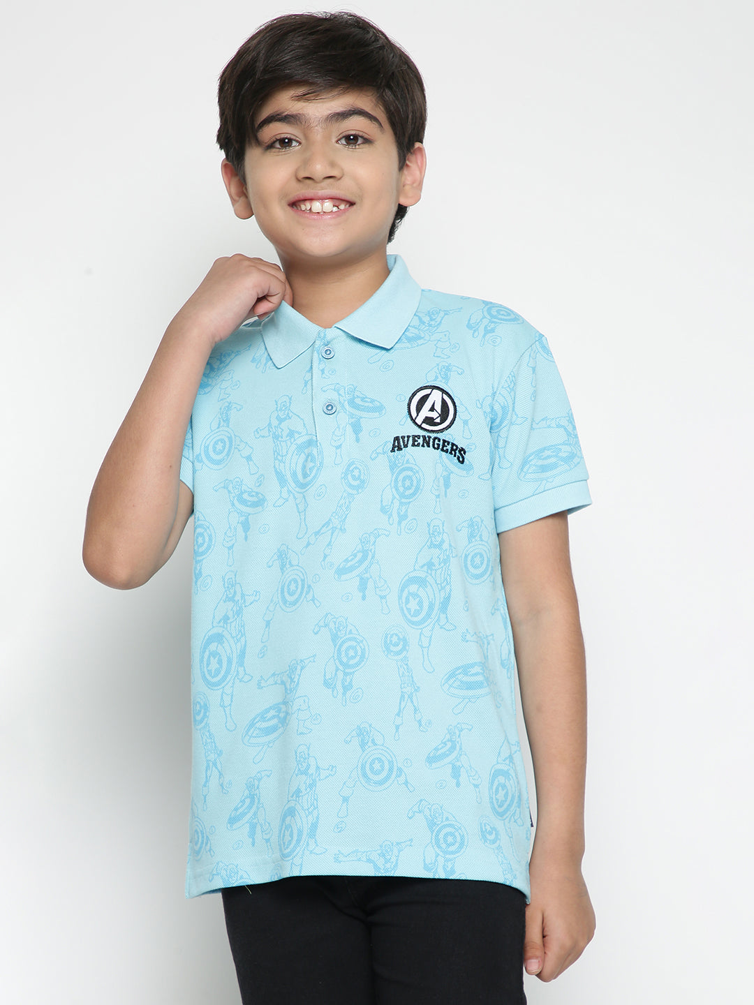 Lil Tomatoes Boys Marvel Cotton Polo T-shirt