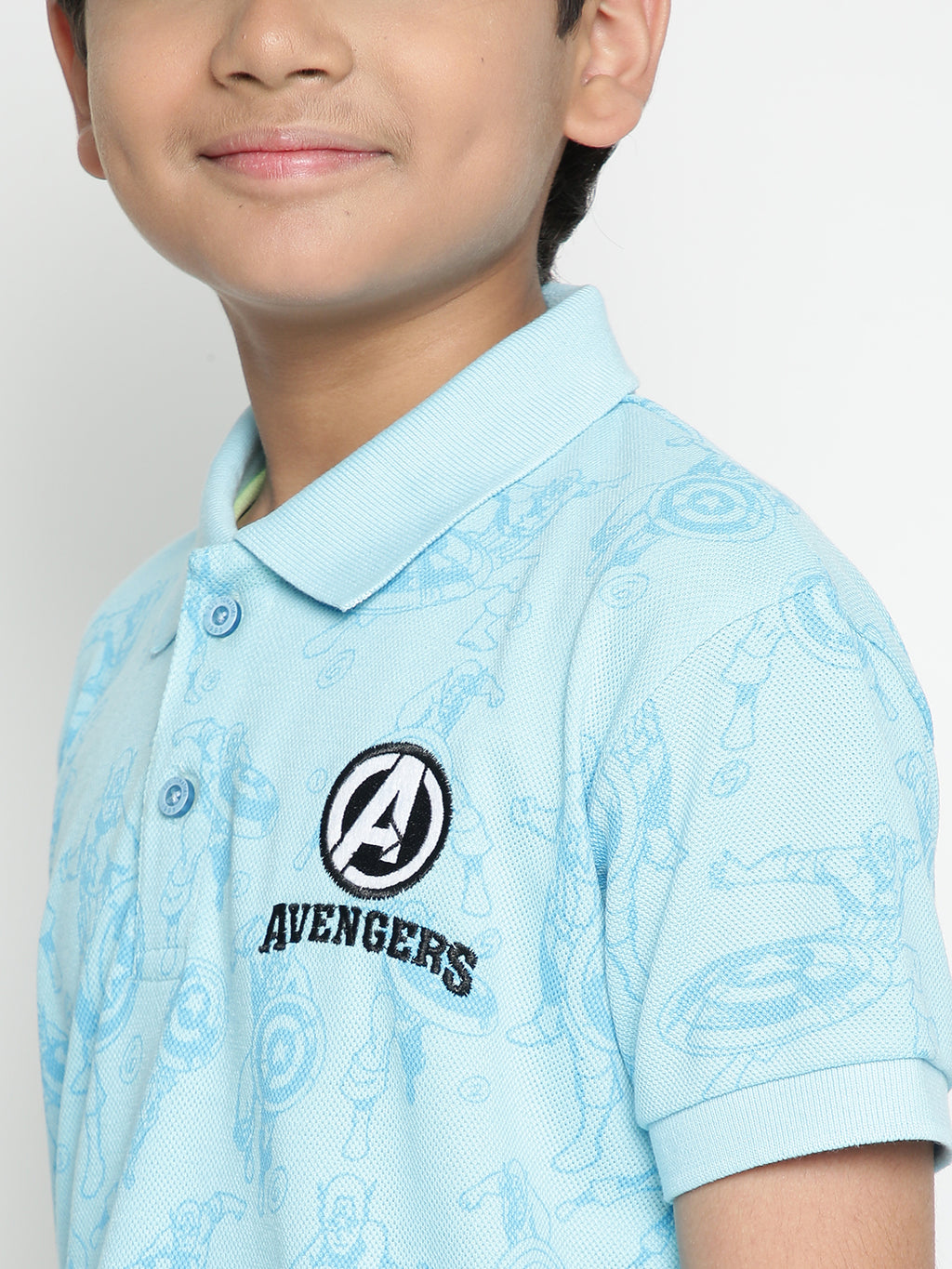 Lil Tomatoes Boys Marvel Cotton Polo T-shirt