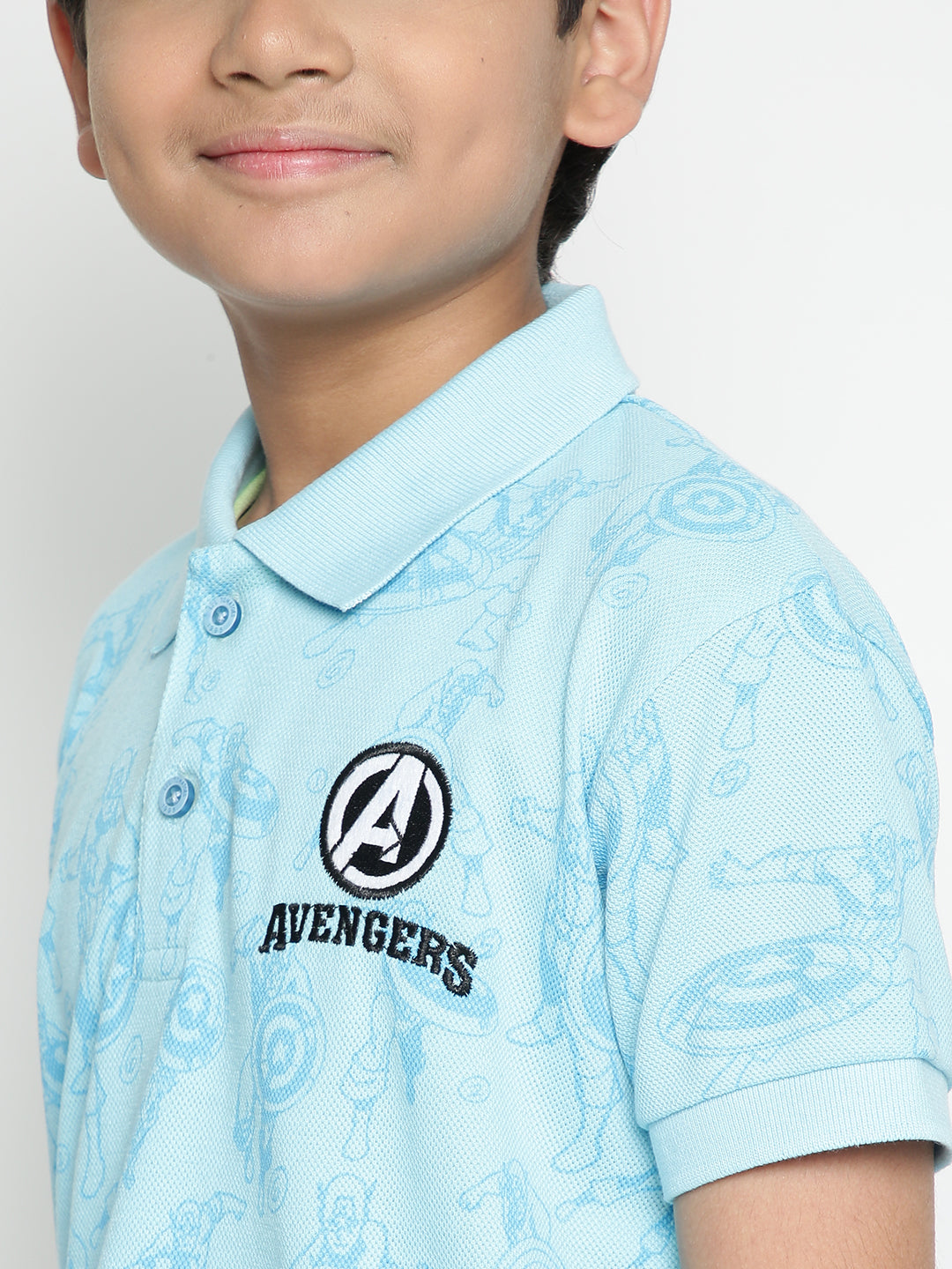 Lil Tomatoes Boys Marvel Cotton Polo T-shirt