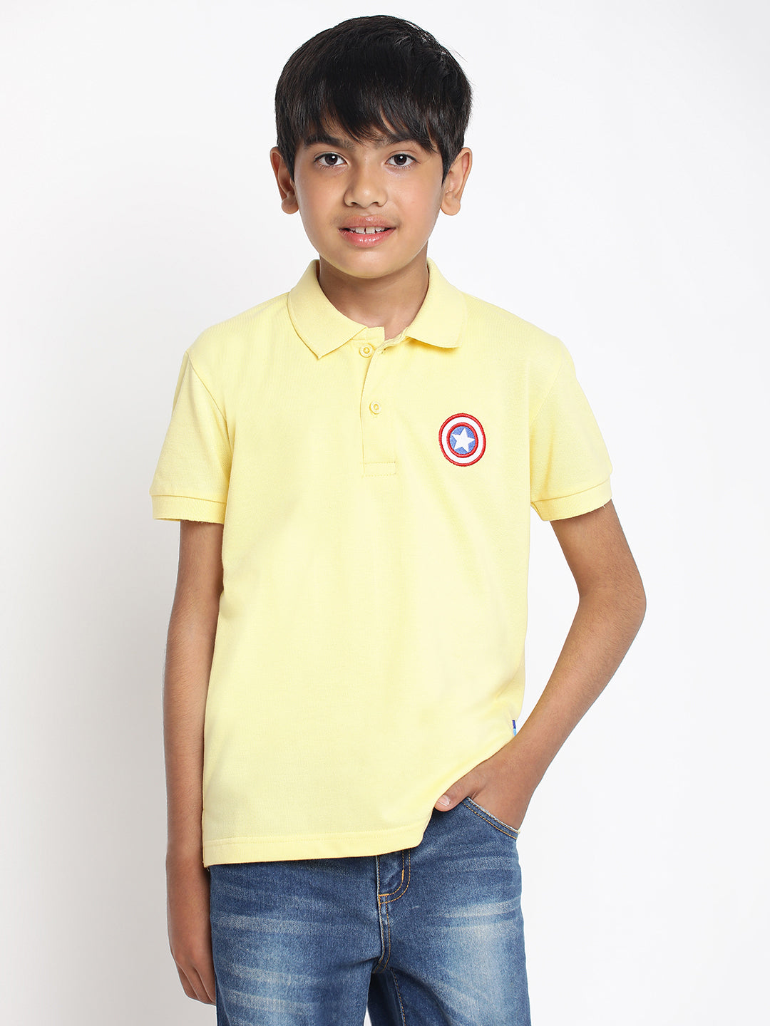 Lil Tomatoes Boys Marvel Cotton Polo T-shirt