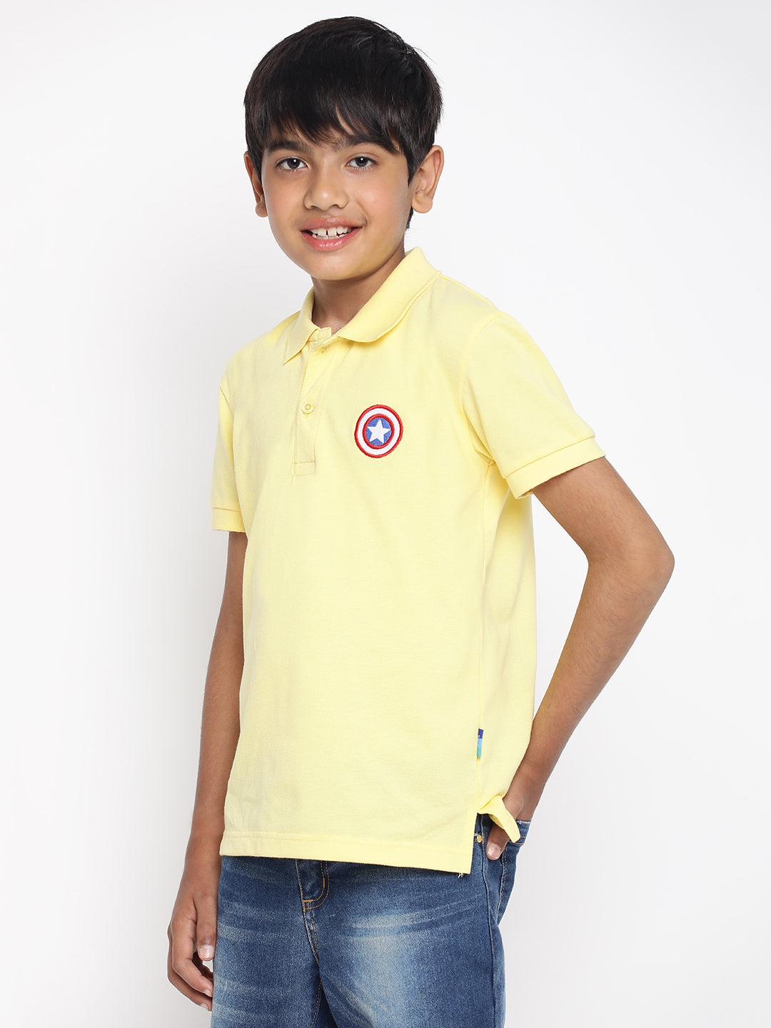 Lil Tomatoes Boys Marvel Cotton Polo T-shirt
