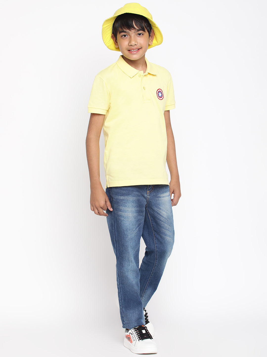 Lil Tomatoes Boys Marvel Cotton Polo T-shirt