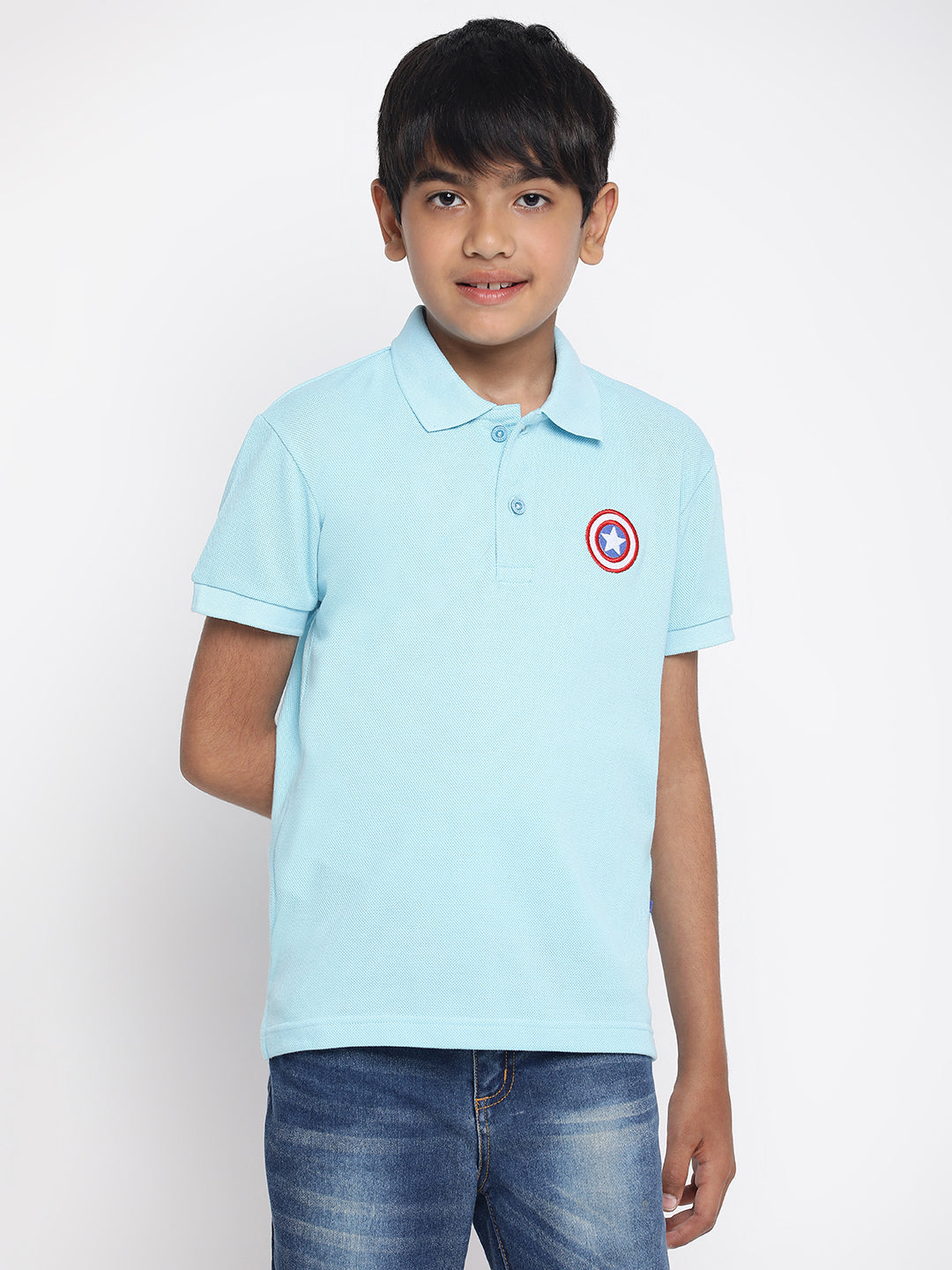 Lil Tomatoes Boys Marvel Cotton Polo T-shirt