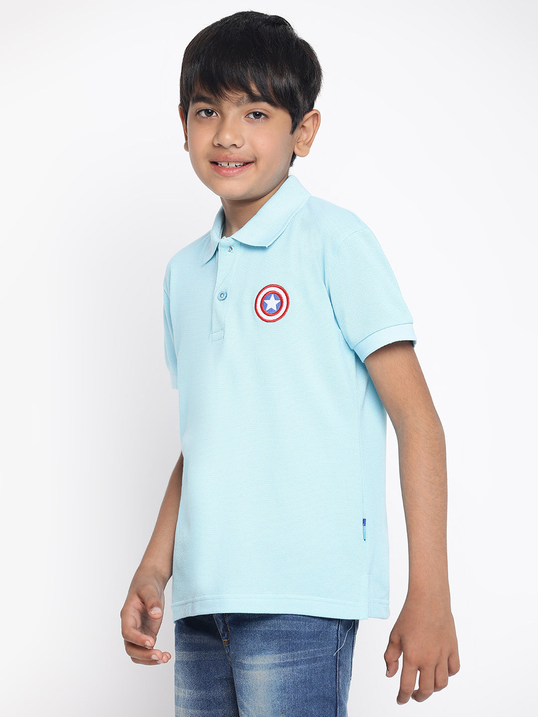 Lil Tomatoes Boys Marvel Cotton Polo T-shirt