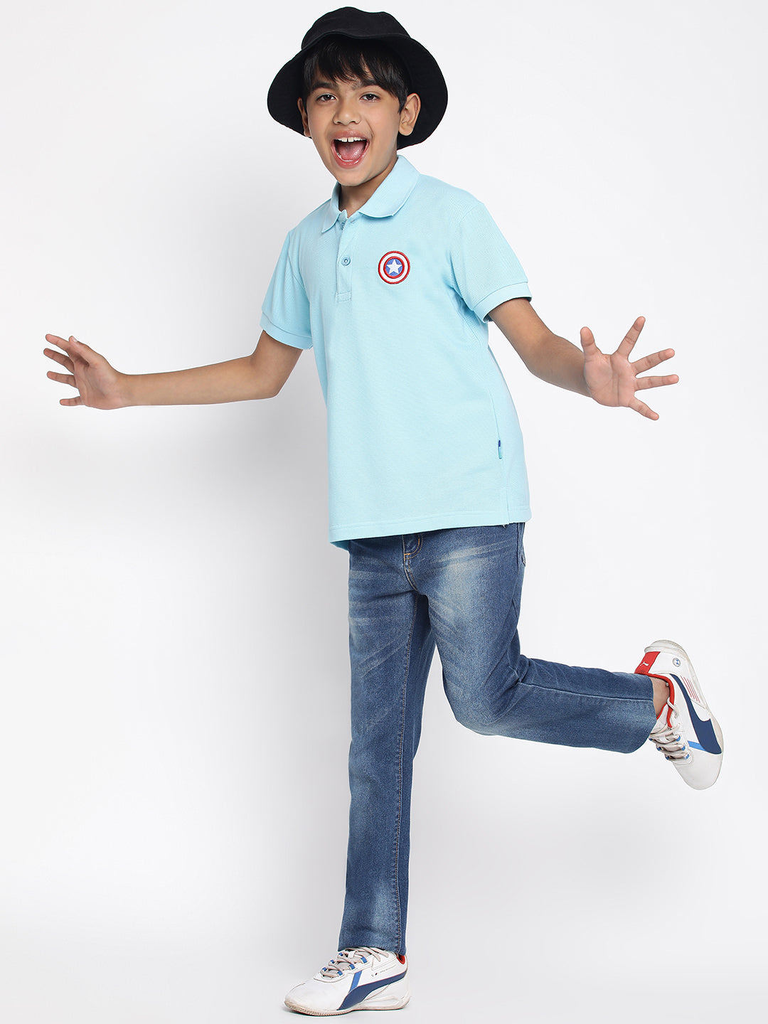 Lil Tomatoes Boys Marvel Cotton Polo T-shirt