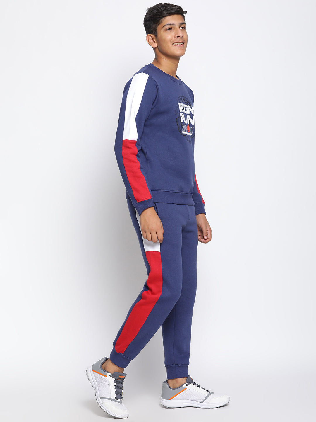 Lil Tomatoes Boys Iron Man Cotton Fleece Track Suit