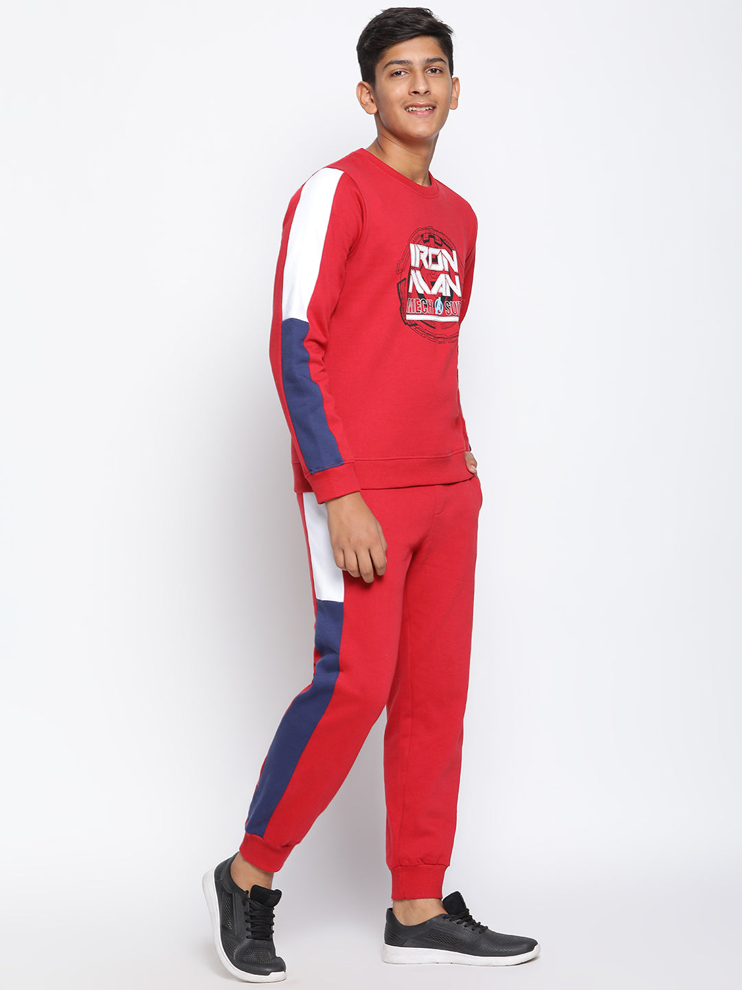 Lil Tomatoes Boys Iron Man Cotton Fleece Track Suit
