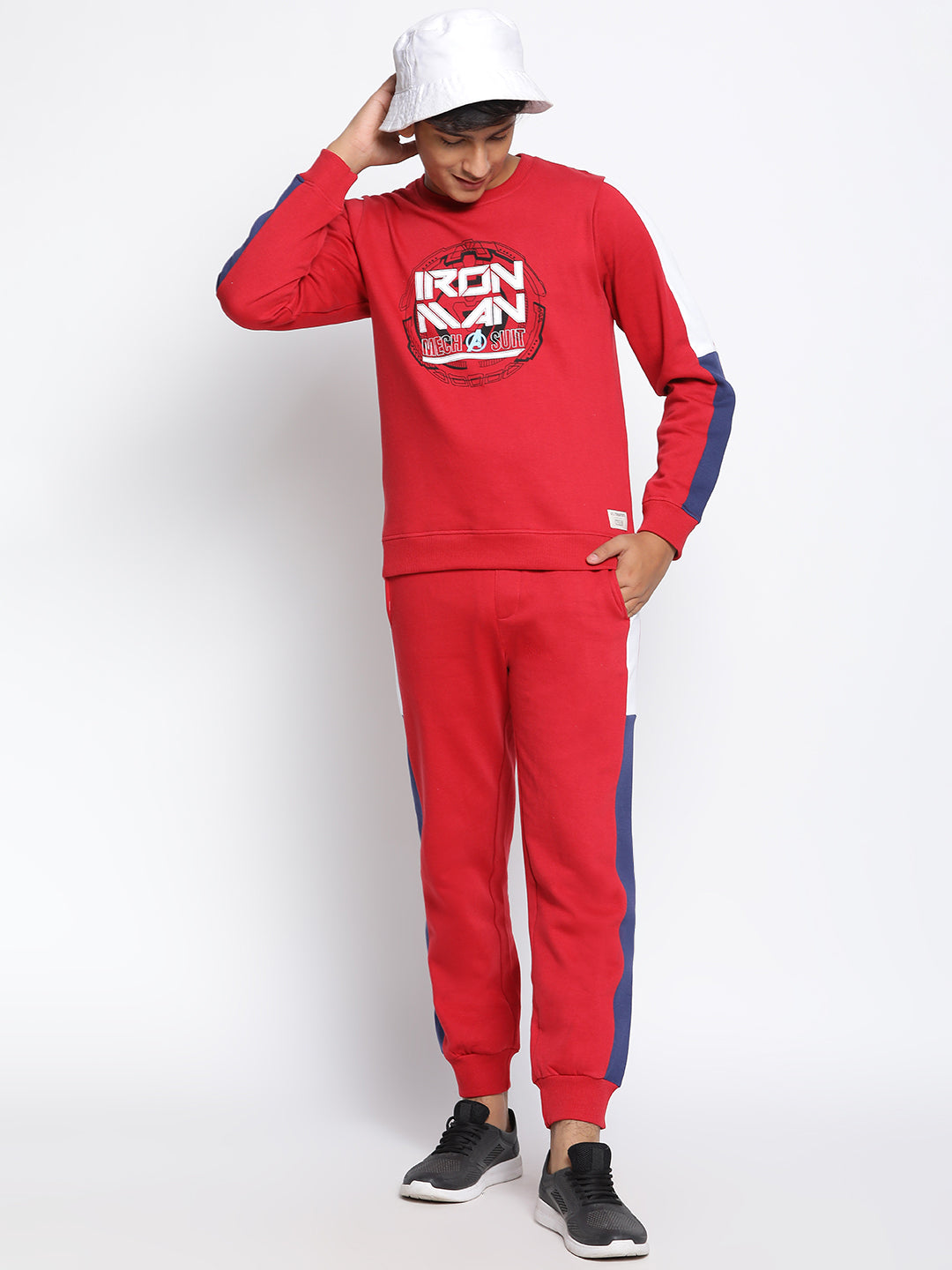 Lil Tomatoes Boys Iron Man Cotton Fleece Track Suit