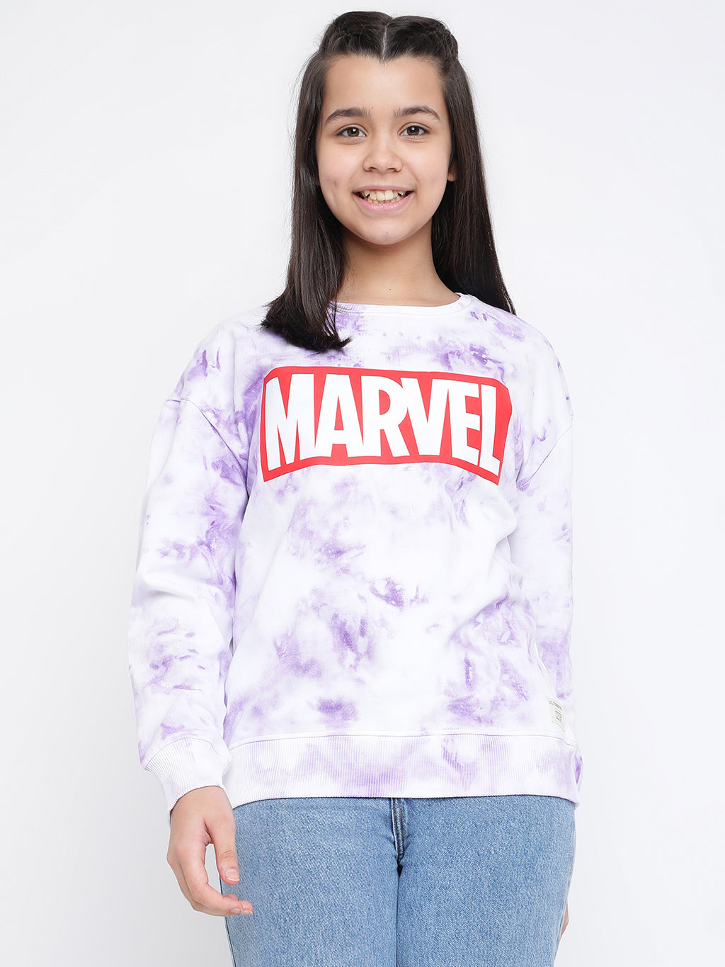 Lil Tomatoes Girls Marvel Cotton Fleece Sweatshirt
