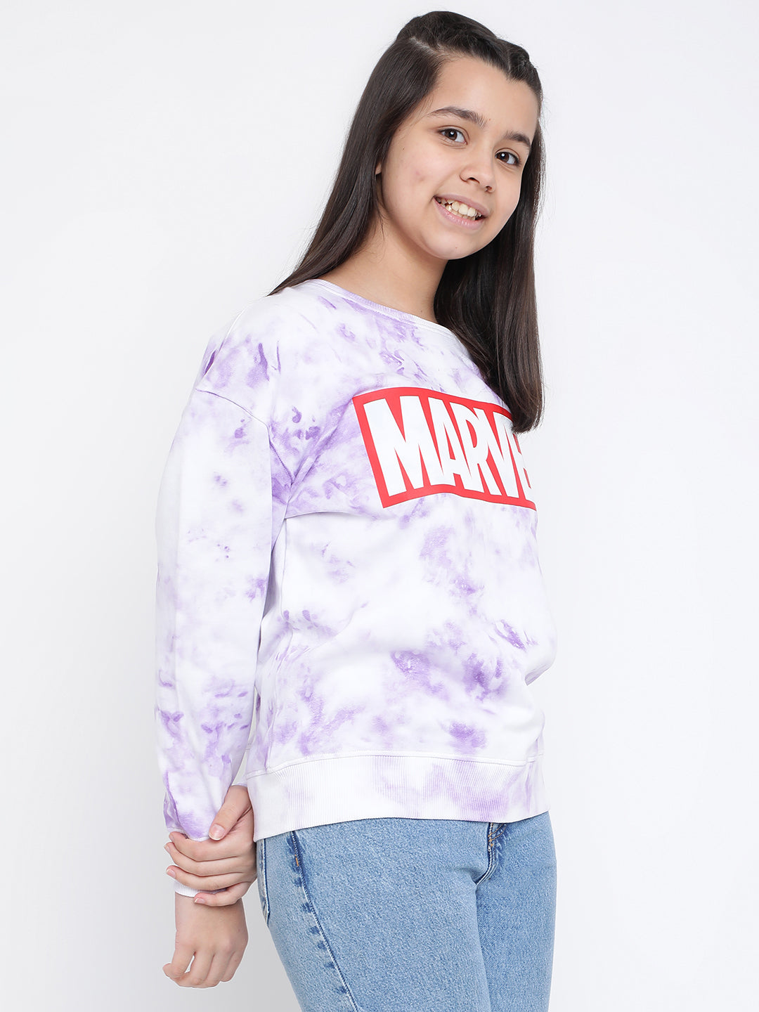 Lil Tomatoes Girls Marvel Cotton Fleece Sweatshirt