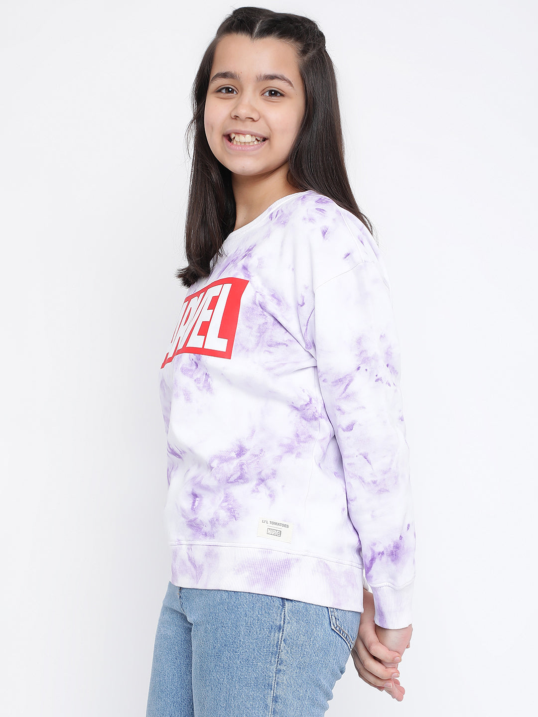 Lil Tomatoes Girls Marvel Cotton Fleece Sweatshirt