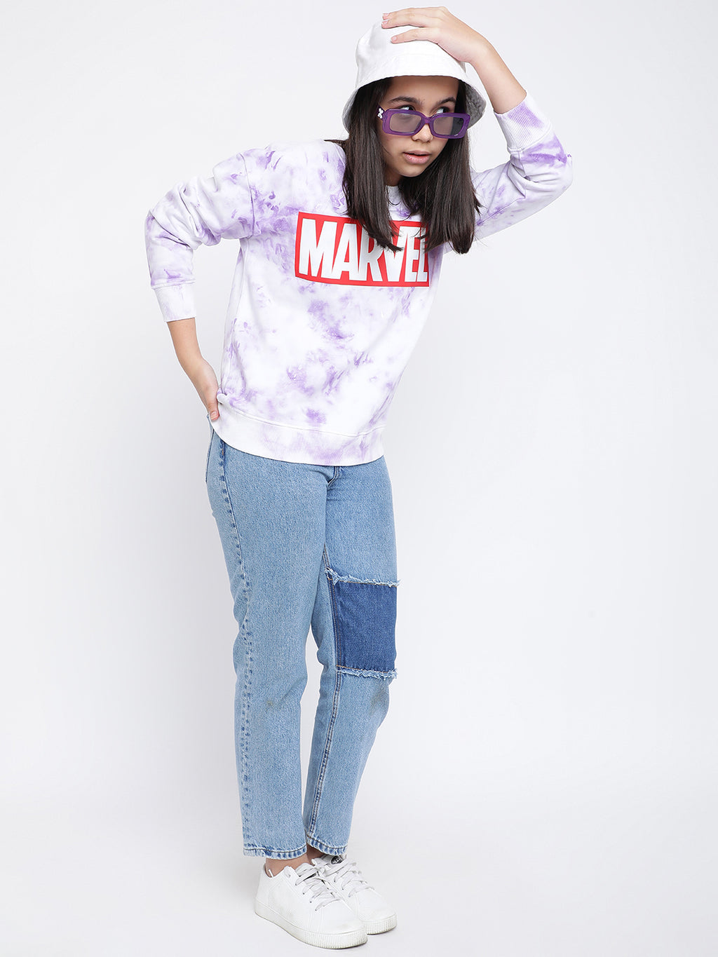 Lil Tomatoes Girls Marvel Cotton Fleece Sweatshirt